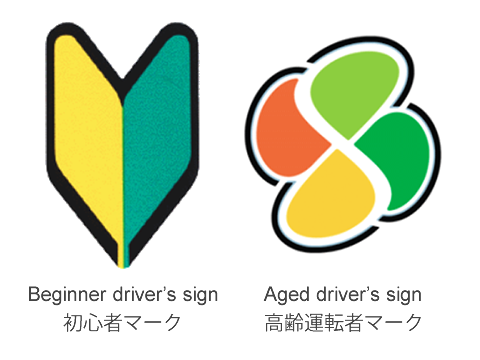 Beginner driver’s sign and Aged driver’s sign