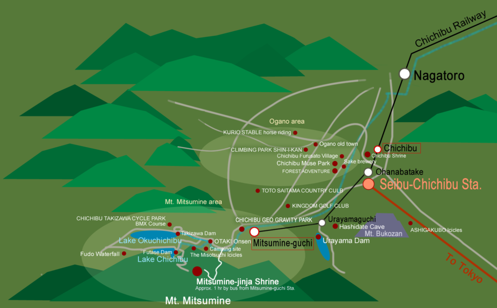 Mt. Mitsumine and Ogano area